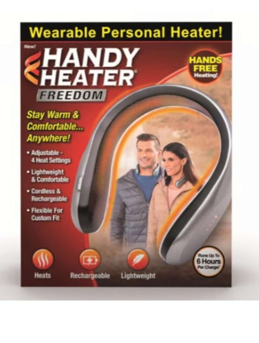 Handy Heater Freedom Wearable Personal Heater - Black & Gray
